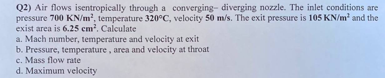 Solved Q Air Flows Isentropically Through A Chegg