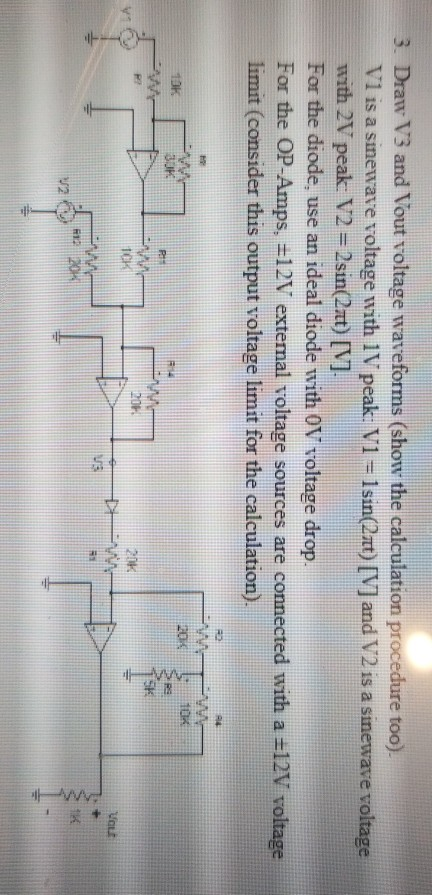 Solved Draw V And Vout Voltage Waveforms Show The Chegg