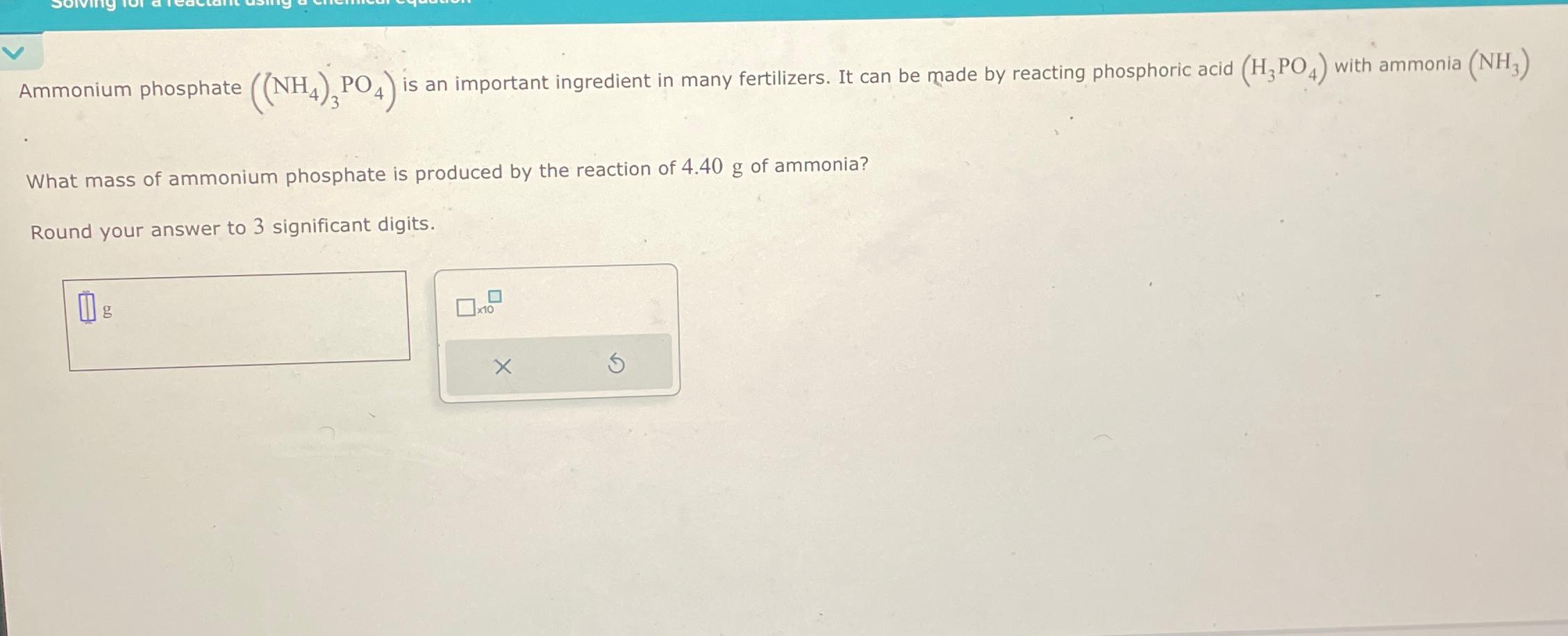 Solved Ammonium Phosphate Nh Po Is An Important Chegg