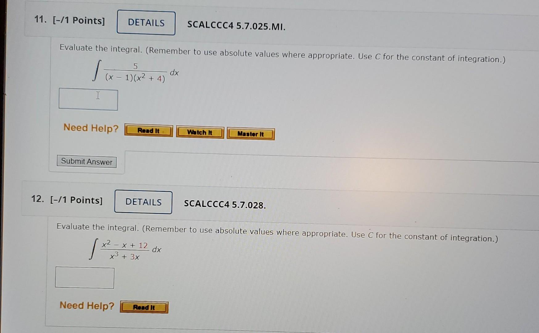 Solved 11 1 Points DETAILS SCALCCC4 5 7 025 MI Chegg