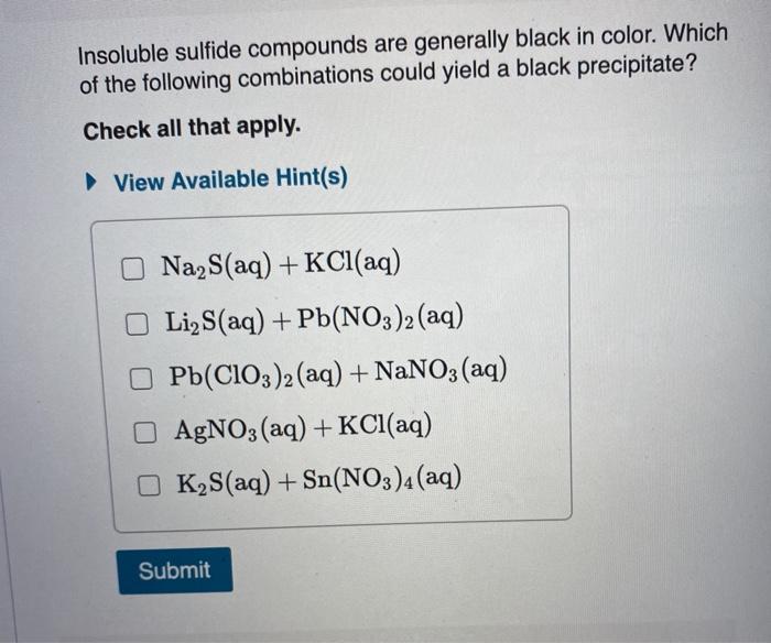 Solved Part A Suppose That Aqueous Solutions Of Barium Chegg