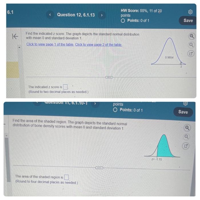 Solved Find The Indicated Z Score The Graph Depict