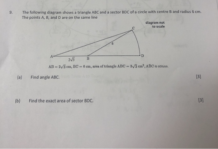 Solved The Following Diagram Shows A Triangle Abc And A Chegg