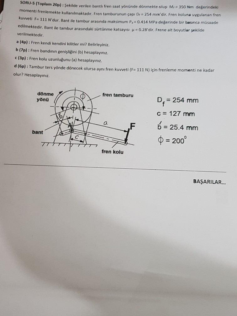 Soru Toplam P Sekilde Verilen Banthi Fren Chegg