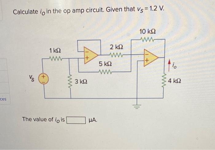 Solved Calculate Io In The Op Circuit Given That Vs Chegg