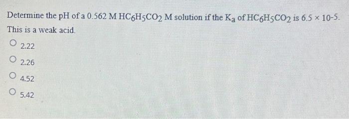 Solved Determine The Ph Of A M Hc H Co M Solution If Chegg