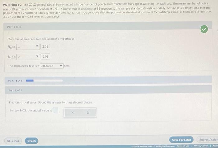 Solved Watching Tv The General Social Survey Asked A Chegg