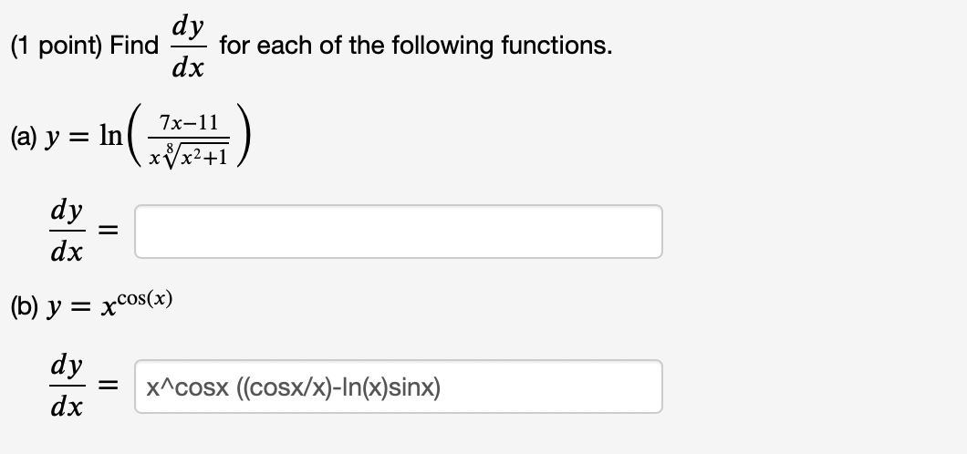 Solved 1 Point Find Dydx For Each Of The Following Chegg