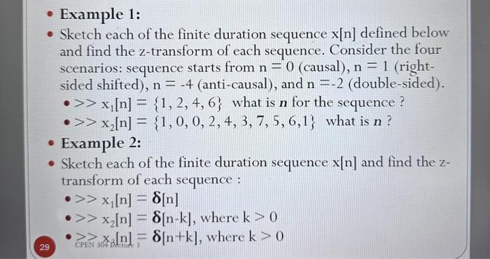 Solved Example 1 Sketch Each Of The Finite Duration Chegg