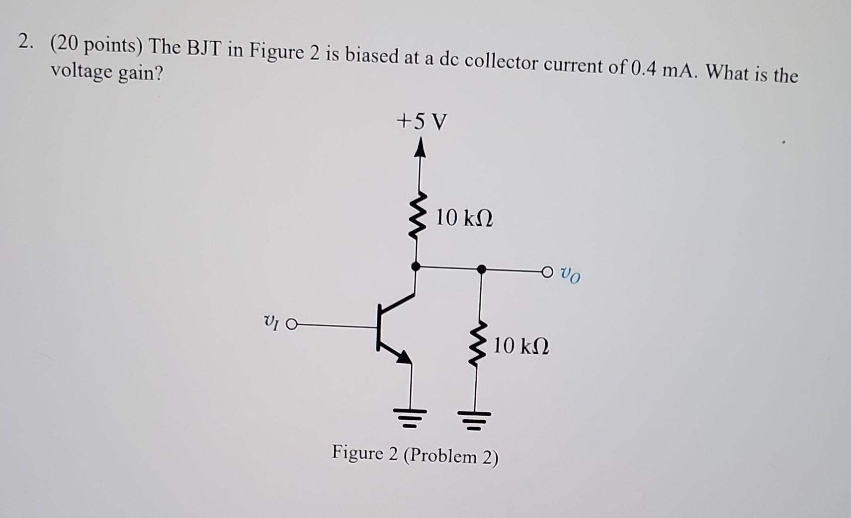 Solved Points The Bjt In Figure Is Biased At A Dc Chegg