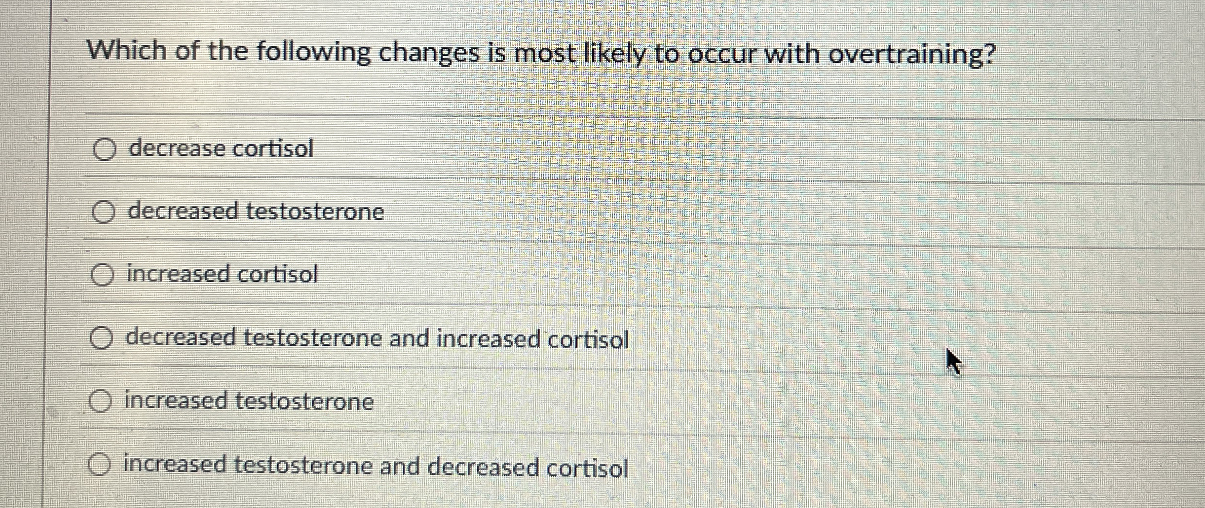 Solved Which Of The Following Changes Is Most Likely To Chegg