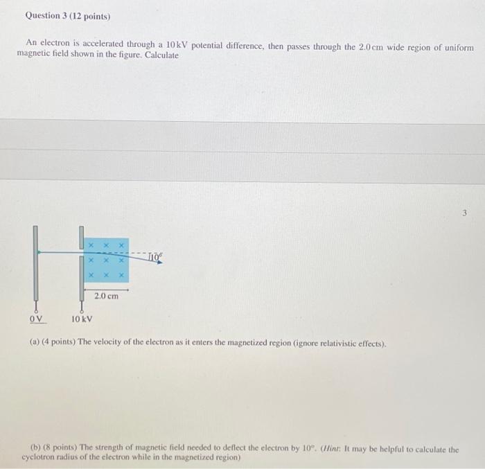 Solved An Electron Is Accelerated Through A 10kV Potential Chegg