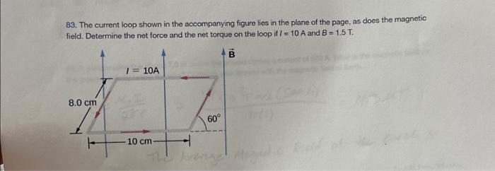 Solved 83 The Current Loop Shown In The Accompanying Figure Chegg