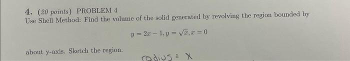 Solved Points Problem Use Shell Method Find The Chegg