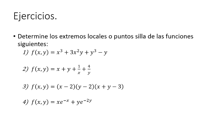 Solved Ejercicios Determine Los Extremos Locales O Puntos Chegg