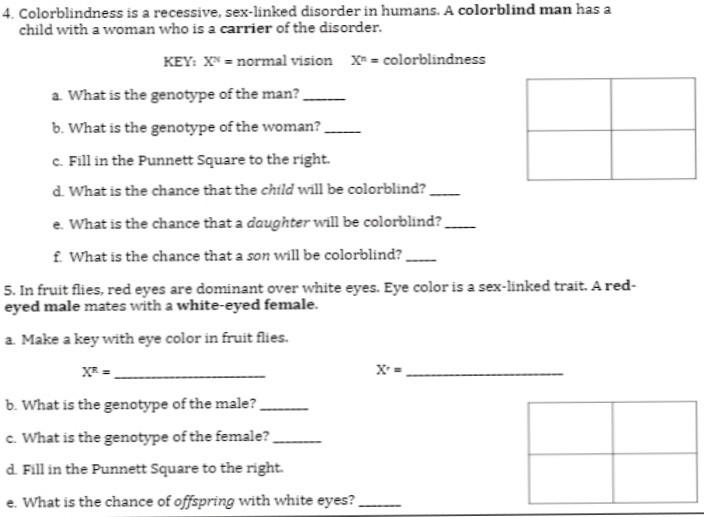 Solved Colorblindness Is A Recessive Sex Linked Disorder Chegg