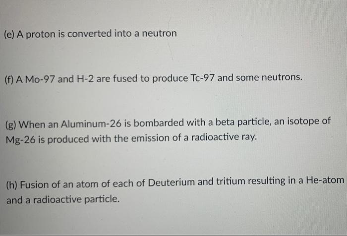 Solved Write The Balance Nuclear Equation For Given Nuclear Chegg