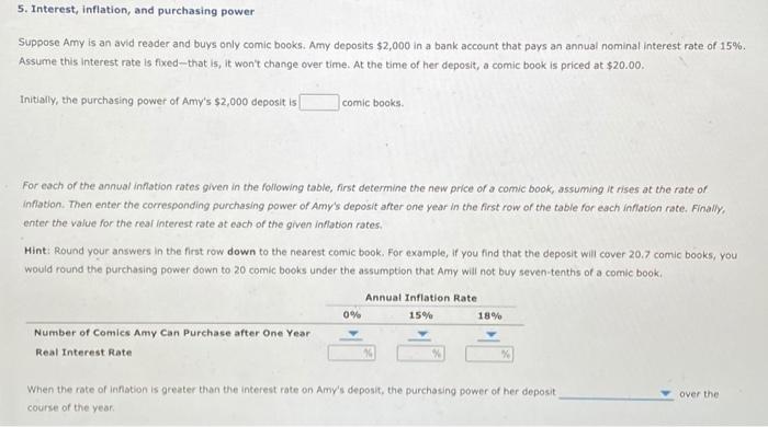 Solved Interest Inflation And Purchasing Power Suppose Chegg