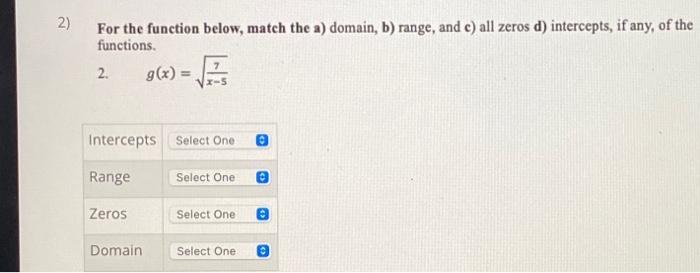 Solved 2 For The Function Below Match The A Domain B Chegg