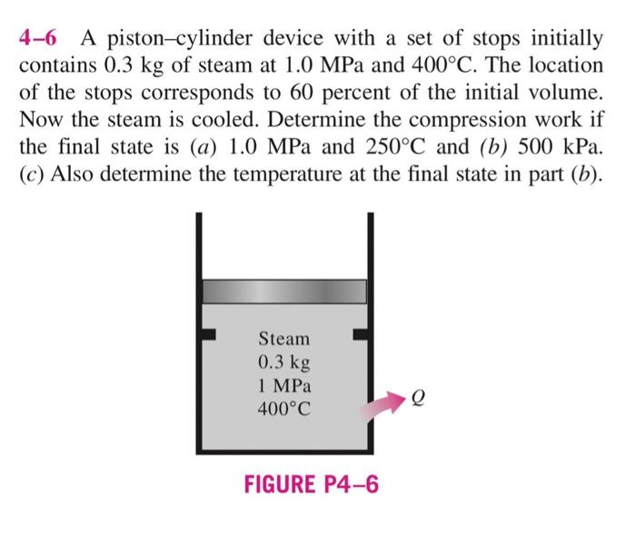 Solved A Piston Cylinder Device With A Set Of Stops Chegg