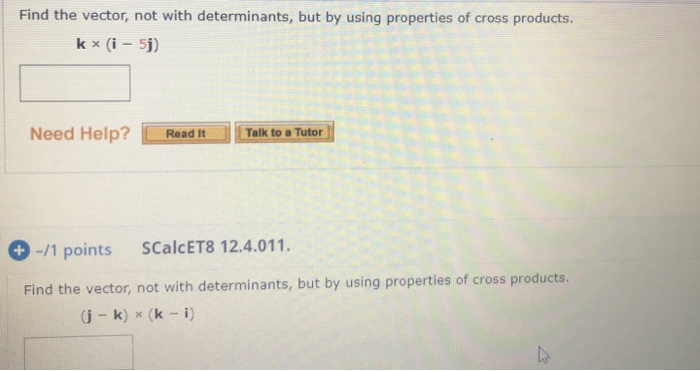 Solved Find The Vector Not With Determinants But By Using Chegg