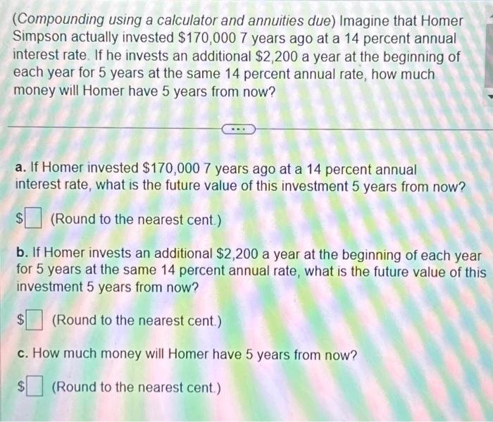 Solved Compounding Using A Calculator And Annuities Due Chegg