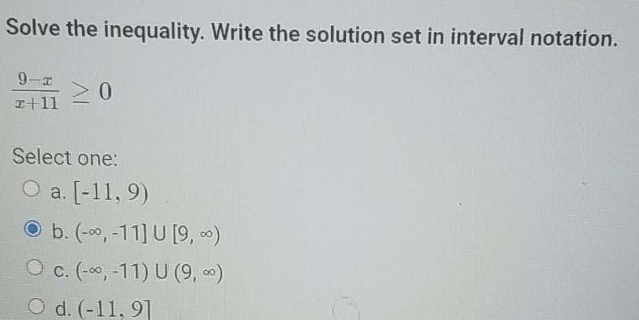 Solved Solve The Inequality Write The Solution Set In Chegg