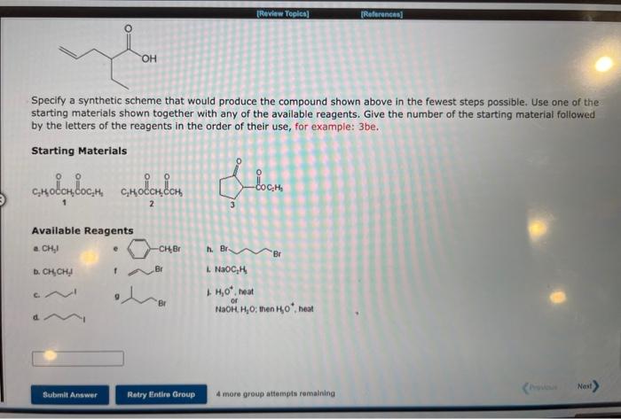 Solved Specify A Synthetic Scheme That Would Produce The Chegg