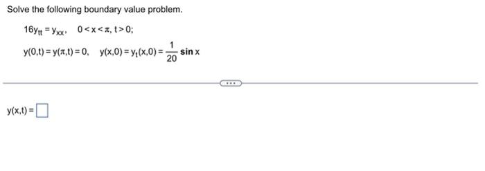 Solved Solve The Following Boundary Value Problem Chegg