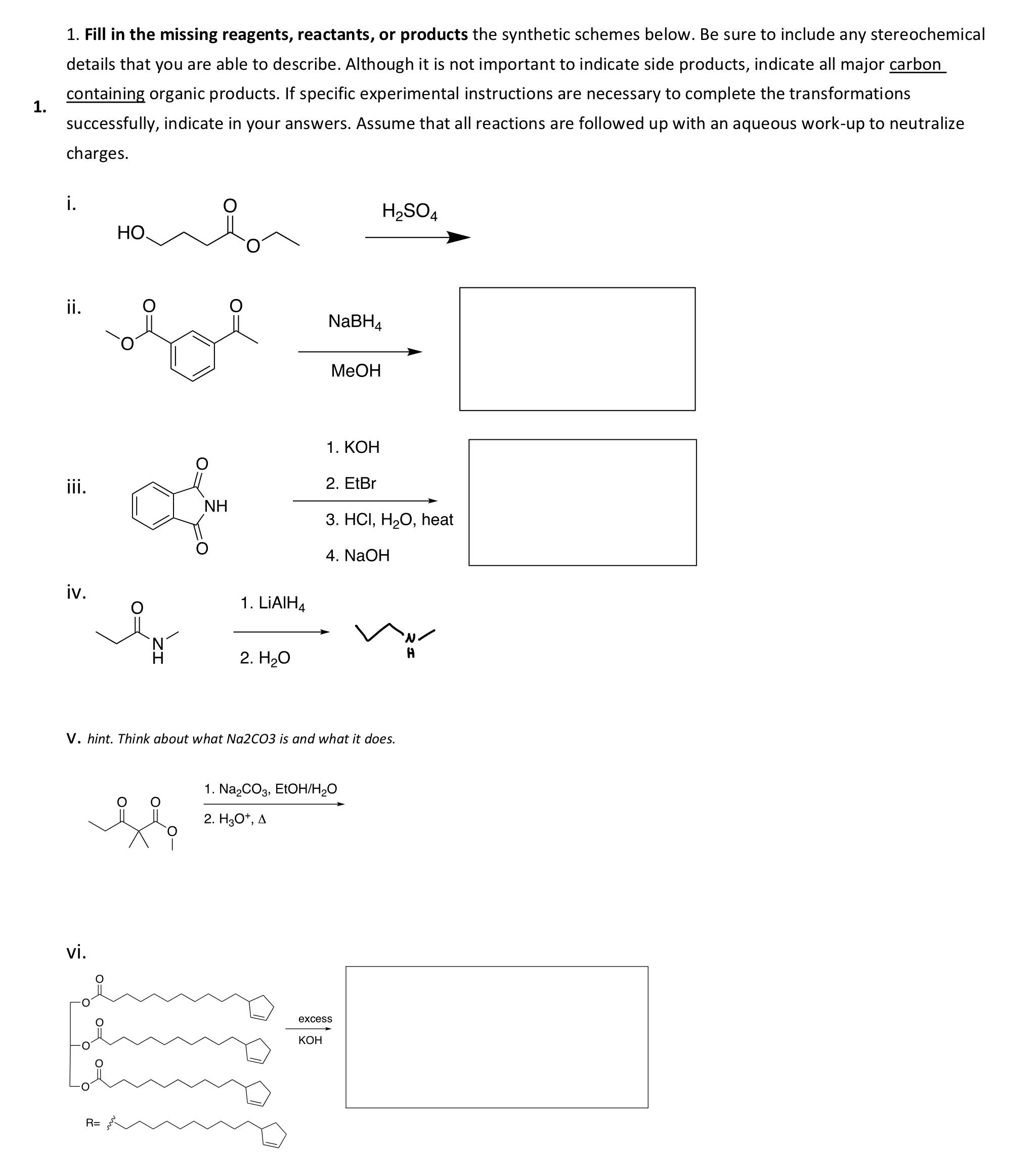 Solved Fill In The Missing Reagents Reactants Or Products Chegg