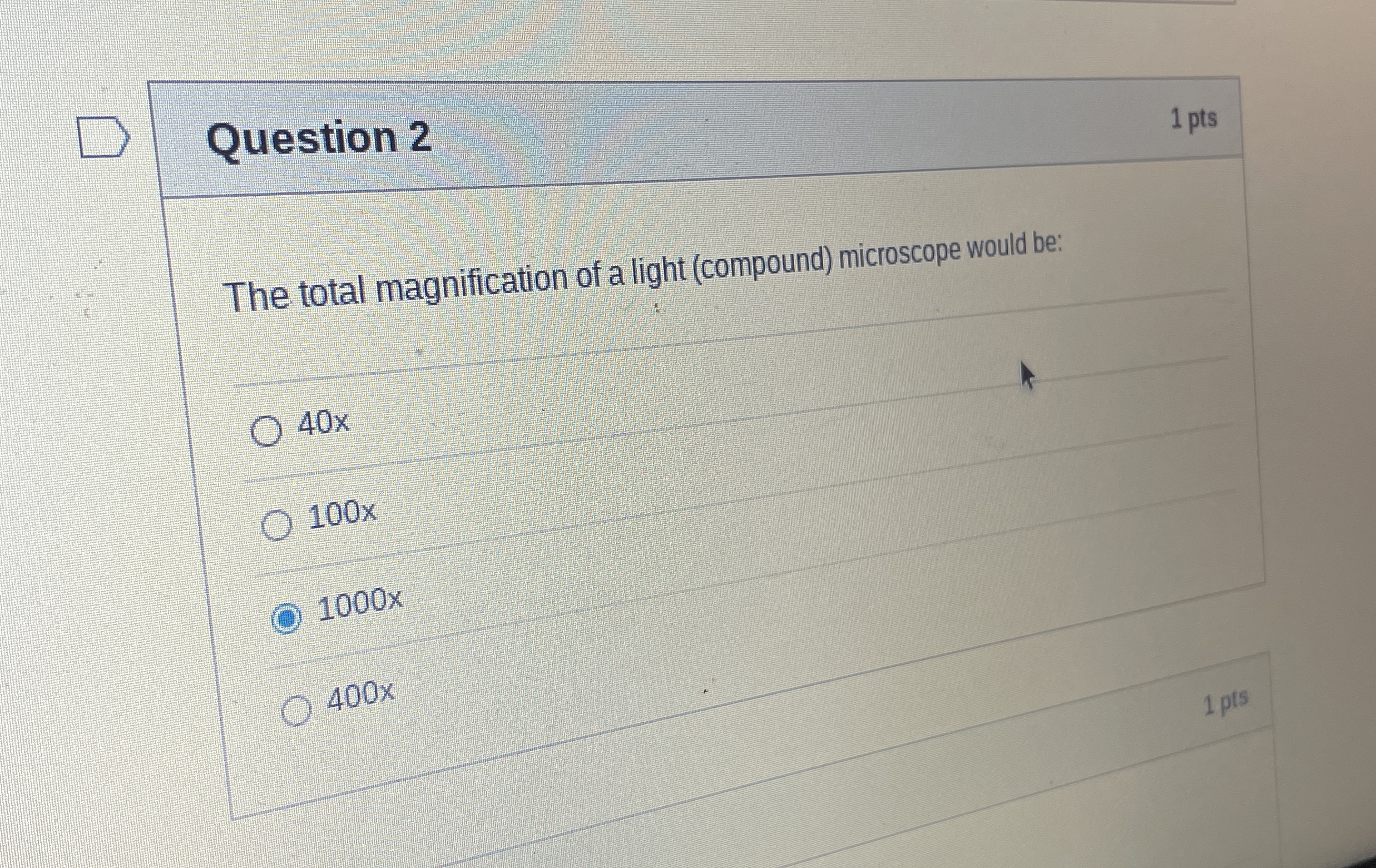 Solved Question Ptsthe Total Magnification Of A Light Chegg