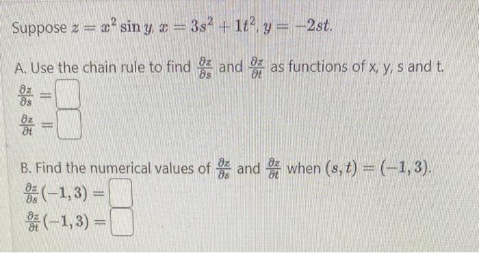 Solved Suppose Z X Siny X S T Y St A Use The Chain Chegg