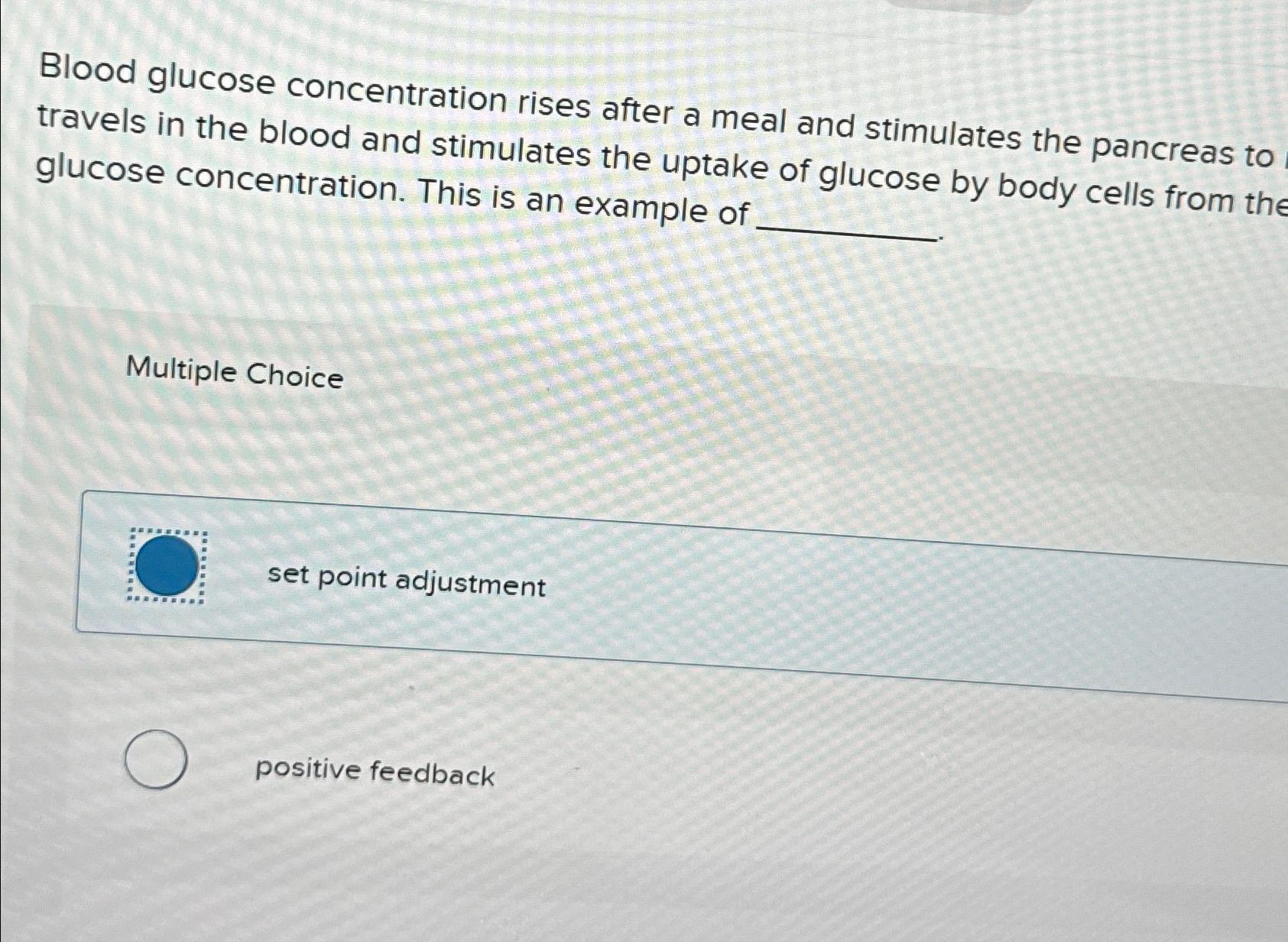 Solved Blood Glucose Concentration Rises After A Meal And Chegg