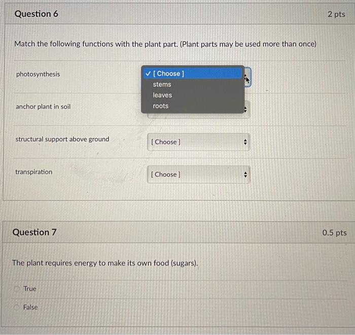 Solved Question Pts Match The Following Functions With Chegg