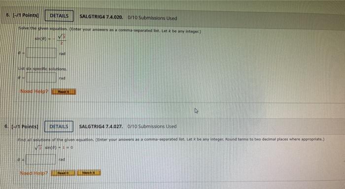 Solved 6 1 Points DETAILS SALGTRIG4 7 4 020 0 10 Chegg