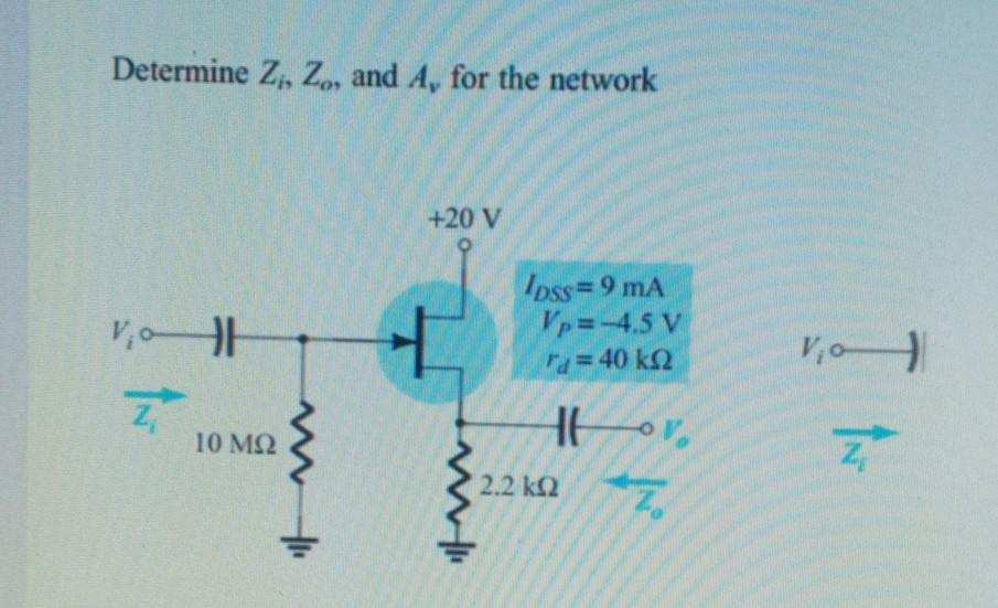 Solved Determine Z Zo And A For The Network 20 V O 1 01 Chegg