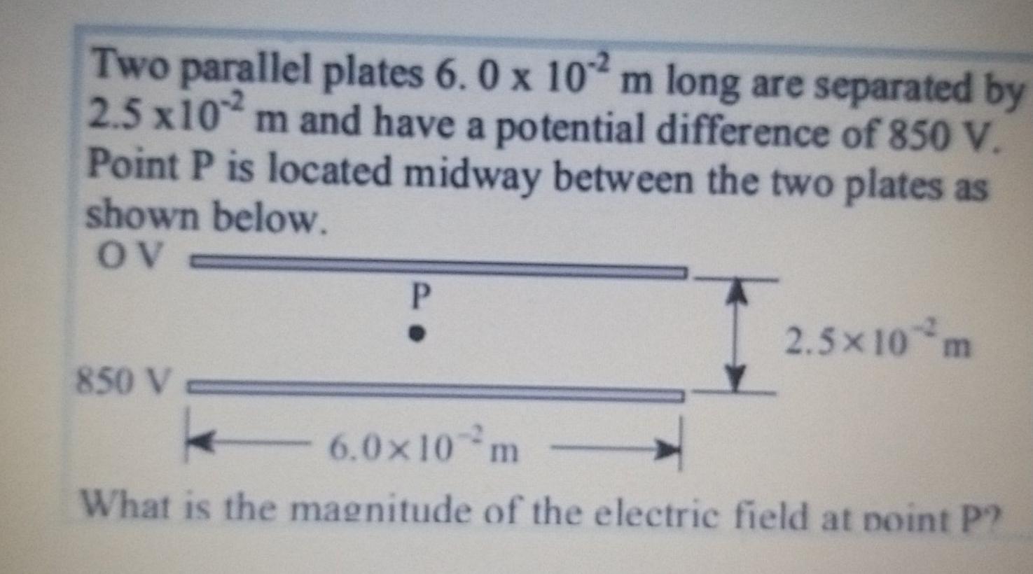 Solved Two Parallel Plates X M Long Are Separated By Chegg