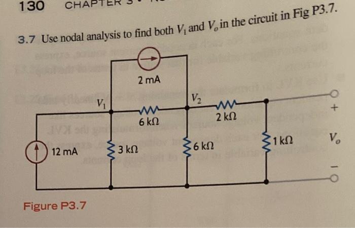 Solved Use Nodal Analysis To Find Both V And Vo In The Chegg