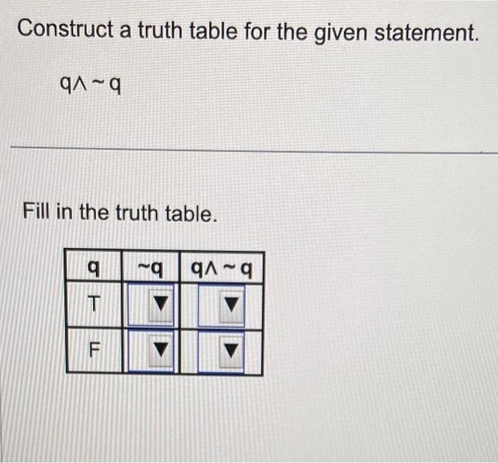 Solved Complete The Truth Table For The Given Statement By Chegg