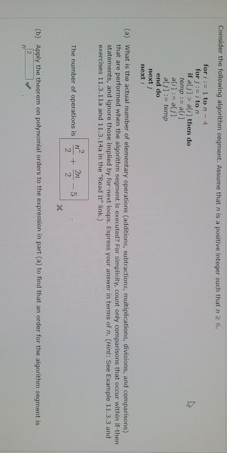 Solved Consider The Following Algorithm Segment Assume That Chegg