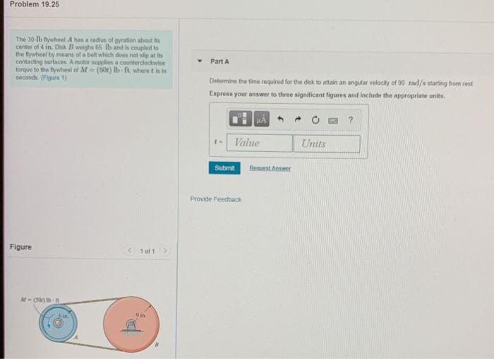 Solved Problem The Lb Flywheel A Has A Radius Of Chegg