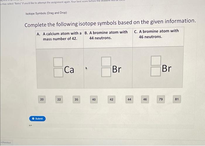 Solved Complete The Following Isotope Symbols Based On The Chegg