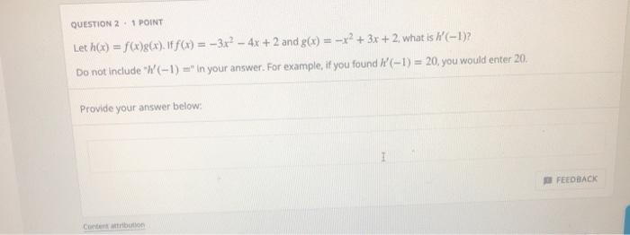 Solved Let H X F X G X If F X 3x24x 2 And Chegg