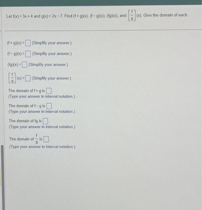 Solved Let F X X And G X X Find F G X Fg X Chegg