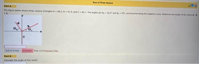 Solved The Figure Below Shows Three Vectors Of Lengths A Chegg