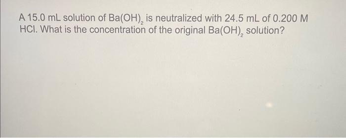 Solved What Volume In Milliliters Of Mca Oh Is Chegg