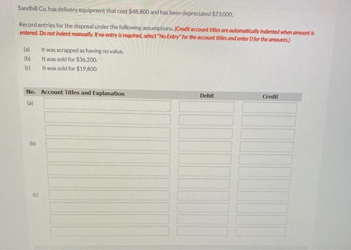 Solved Sandhill Co Has Delivery Equipment That Cost 48 800 Chegg