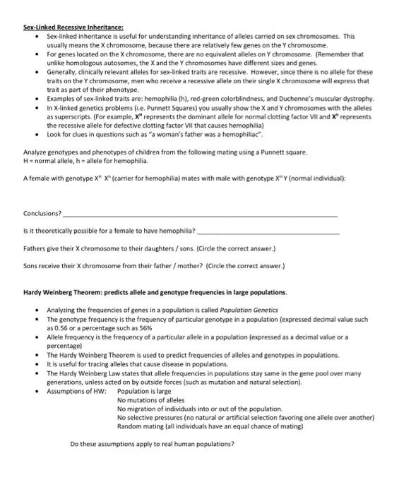 Solved Sex Linked Recessive Inheritance Sex Linked Chegg