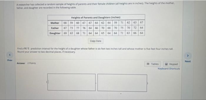 Solved A Researcher Has Coliected A Random Sample Of Heights Chegg