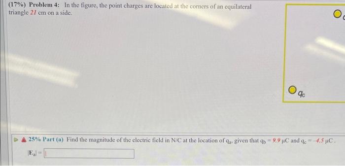 Solved 17 Problem 4 In The Figure The Point Charges Chegg